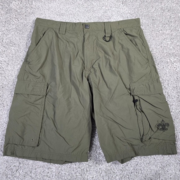 Boy Scouts Of America Shorts Mens‎ Medium Green 10.5" Inseam Uniform Cargo - Picture 1 of 12